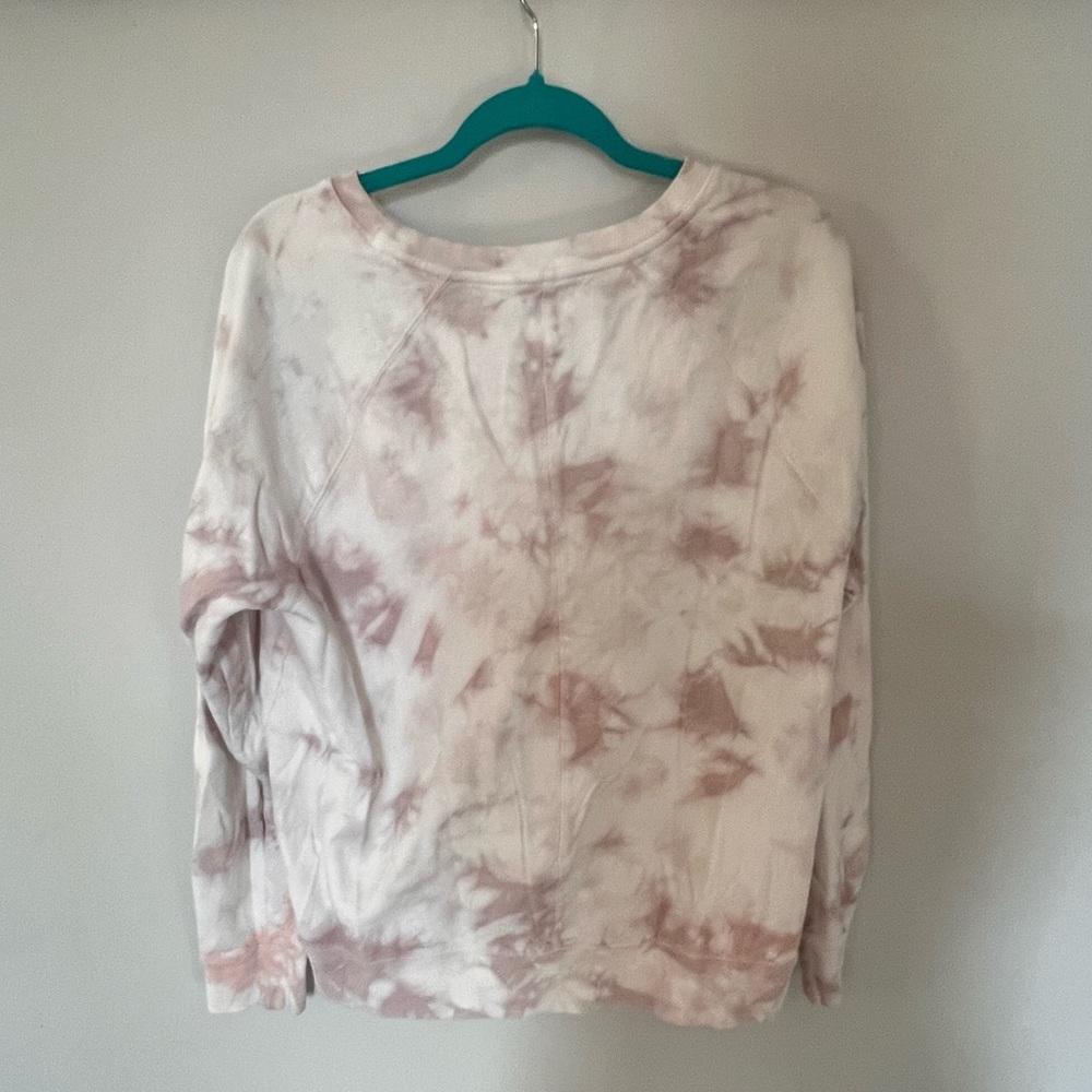 Athleta Sundown Soft Dusty Pink Tie-Dye Crewneck Sweatshirt - Women’s Large - Picture 3 of 9
